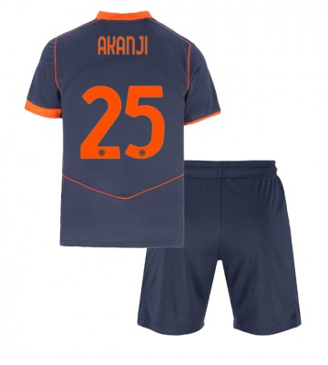 Inter Milan Manuel Akanji #25 Tredje Kläder Barn 2025-26 Kortärmad (+ Korta byxor)